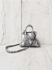 【M.U.L 2026-9】ROUND TOTE S - 転写Python 洗い加工 - Champdelarose
