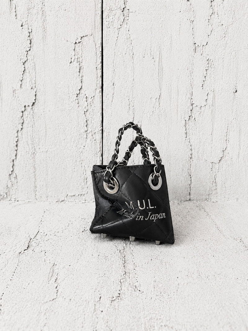 M.U.L. SHOPPER 10 Shape-Memory Leather - Black Quilt-Pattern Embossed