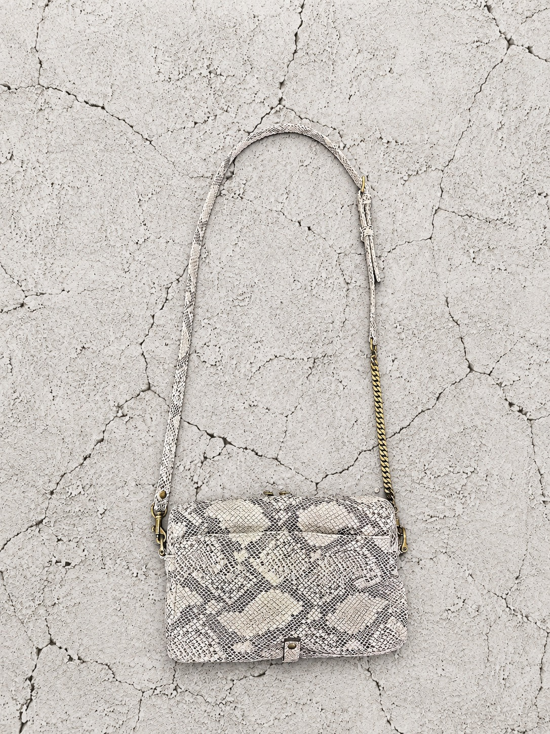 【M.U.L 2026-9】SHOULDER BAG - 転写Python 洗い加工 - Champdelarose