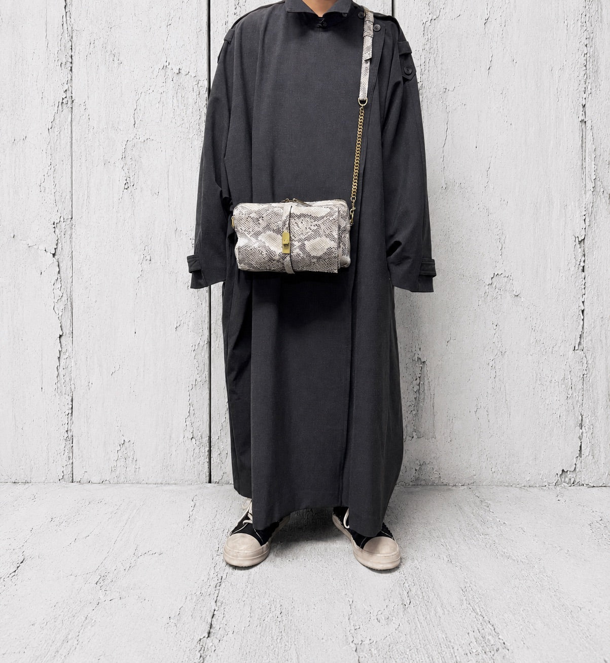 【M.U.L 2026-9】SHOULDER BAG - 転写Python 洗い加工 - Champdelarose