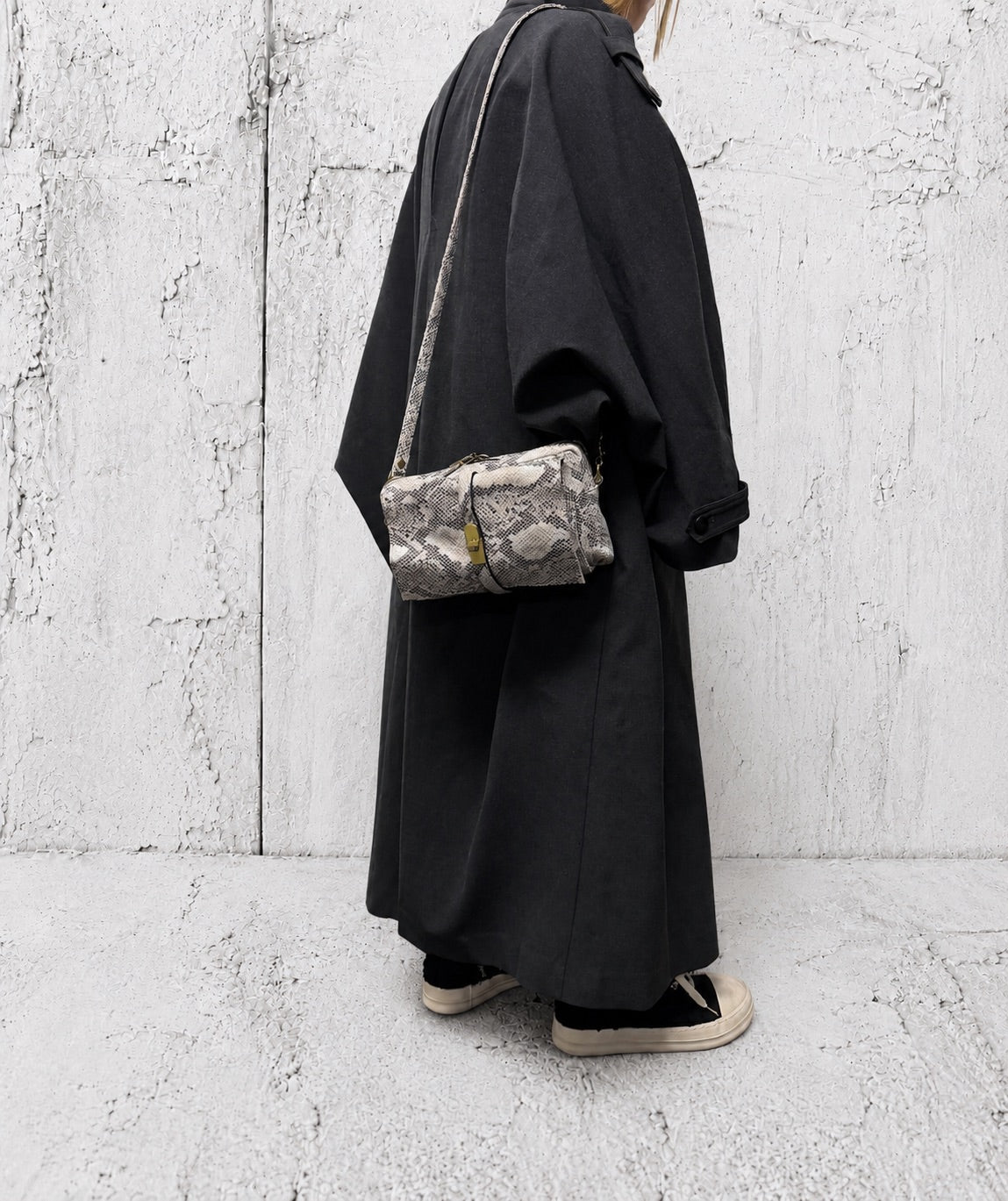 【M.U.L 2026-9】SHOULDER BAG - 転写Python 洗い加工 - Champdelarose