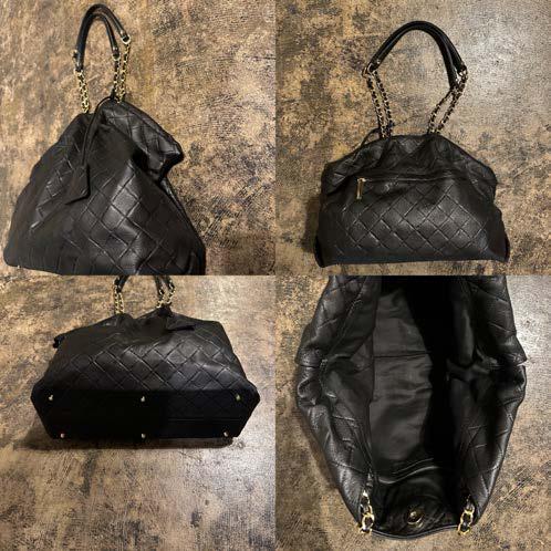 【M.U.L. 2026.3】BENT TOTE S CHAIN - BLACK QUILTING EMBOSS SERIES - Champdelarose