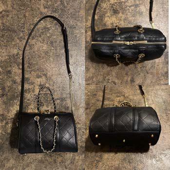 【M.U.L. 2026.3】CHAIN BOSTON BAG - BLACK QUILTING EMBOSS SERIES - Champdelarose