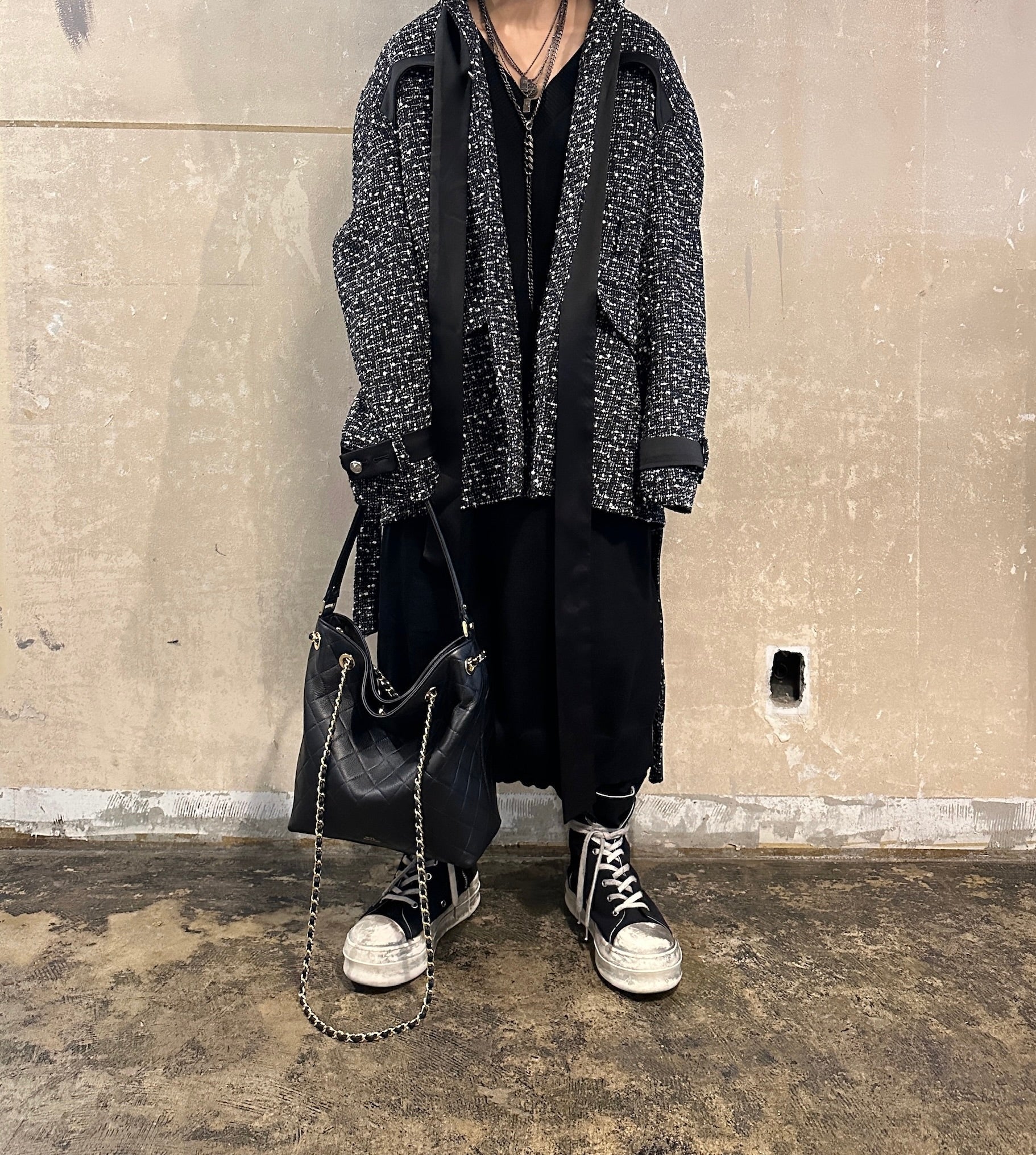 【M.U.L. 2026.3】DRAPECHAIN ONE HANDLE BAG - BLACK QUILTING EMBOSS SERIES - Champdelarose