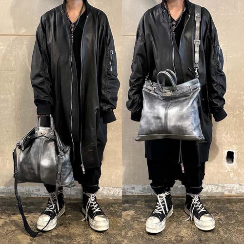 【M.U.L. 2026.3】HELMET BAG M - BLACK SILVER COATING - Champdelarose
