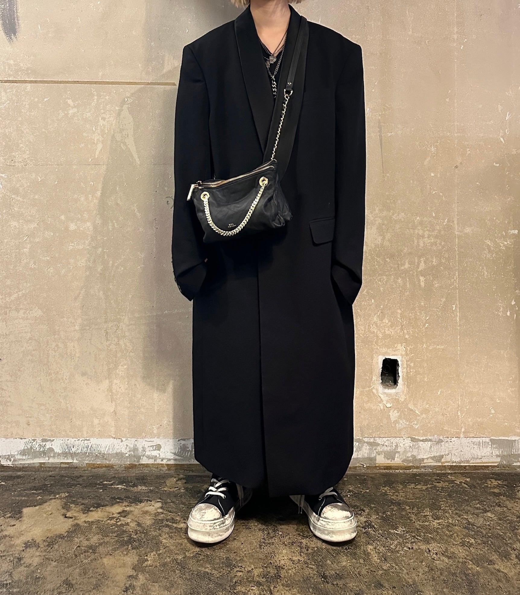 【M.U.L. 2026.3】LAYER CHAIN SHOULDER BAG S - BLACK WASHED - Champdelarose