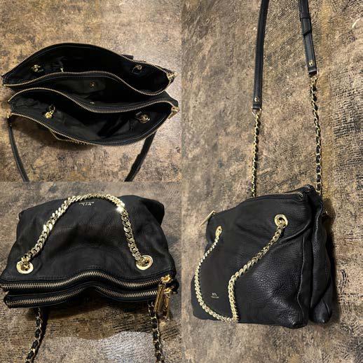 【M.U.L. 2026.3】LAYER CHAIN SHOULDER BAG S - BLACK WASHED - Champdelarose