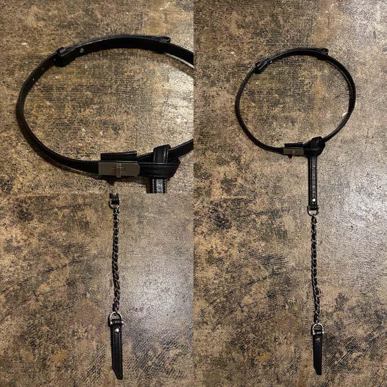 【M.U.L. 2026.3】LEATHER CHAIN BELT - BLACK QUILTING EMBOSS SERIES - Champdelarose
