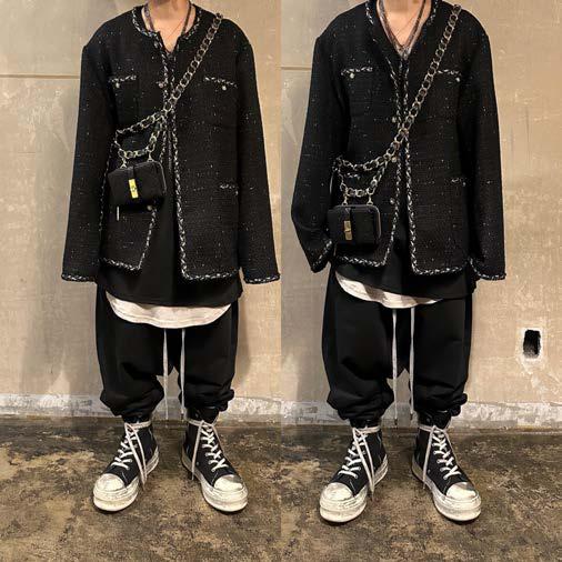 【M.U.L. 2026.3】MINI WALLET BIG CHAIN - BLACK QUILTING EMBOSS SERIES - Champdelarose