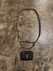 【M.U.L. 2026.3】MINI WALLET BIG CHAIN - BLACK QUILTING EMBOSS SERIES - Champdelarose
