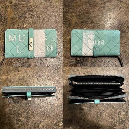 【M.U.L. 2026.3】ROUND LONG WALLET - 淡青緑 - Champdelarose