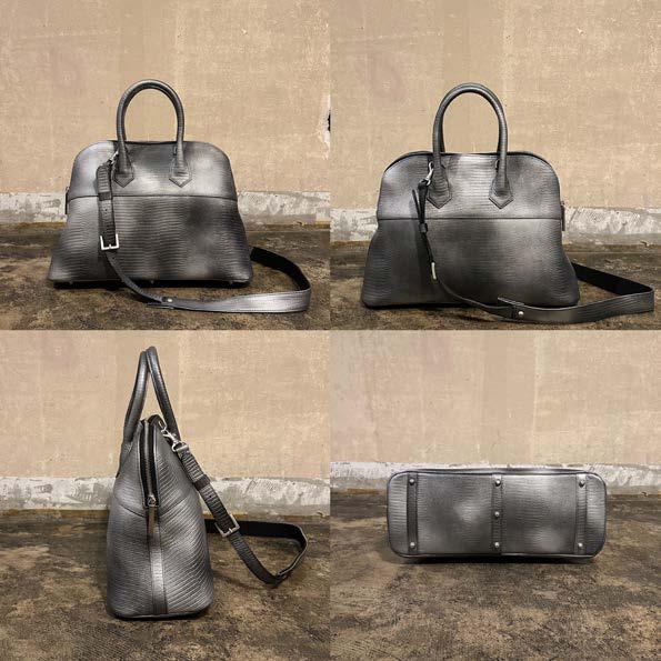 【M.U.L. 2026.3】ROUND TOTE M - BLACK SILVER COATING - Champdelarose