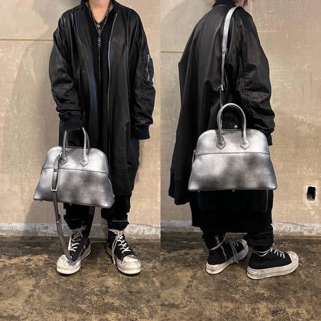 【M.U.L. 2026.3】ROUND TOTE M - BLACK SILVER COATING - Champdelarose