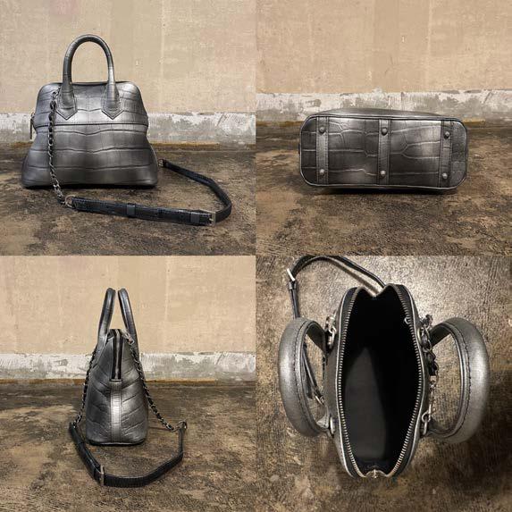 【M.U.L. 2026.3】ROUND TOTE S - BLACK SILVER COATING - Champdelarose