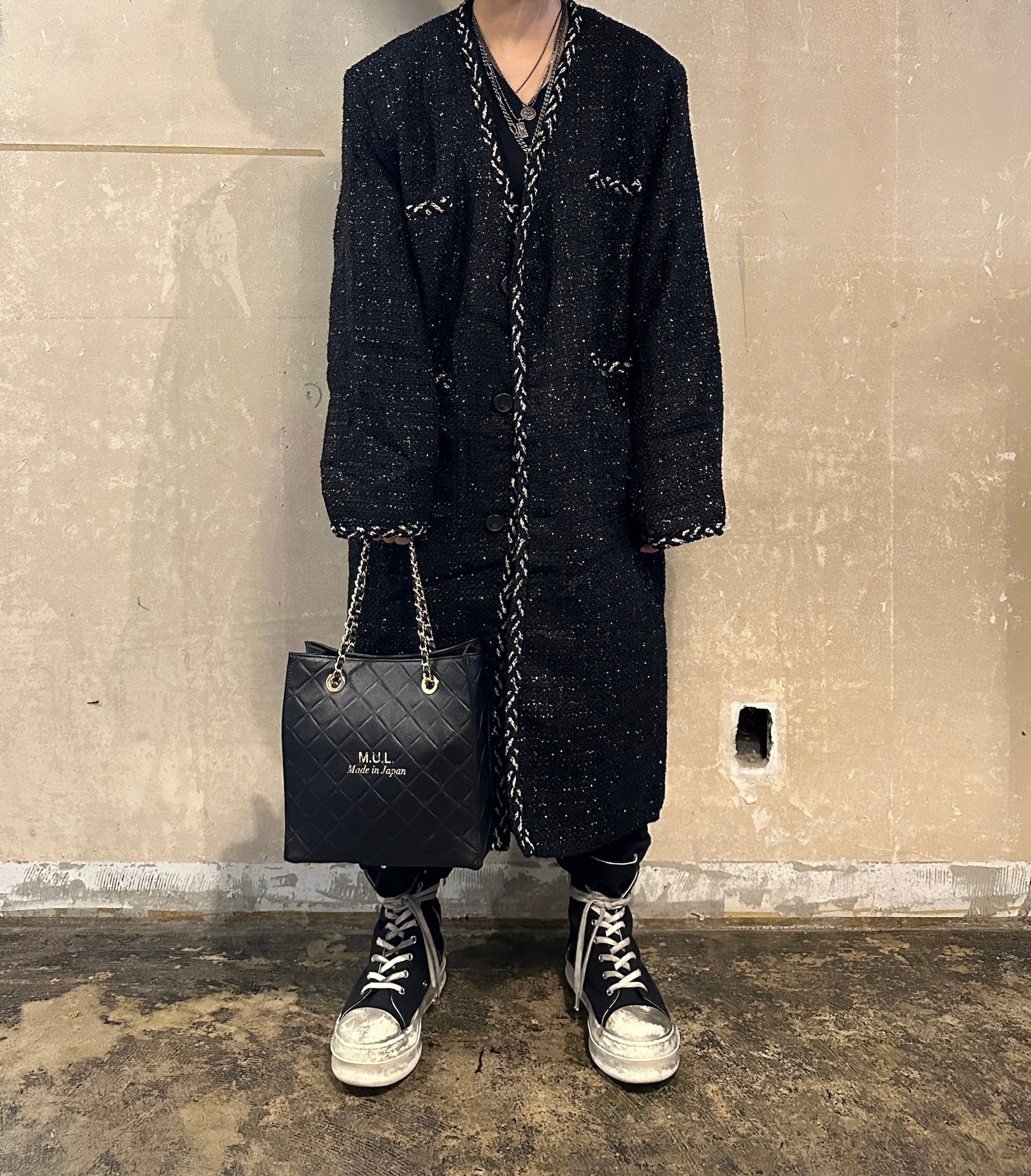 【M.U.L. 2026.3】SHOPPER 25 - BLACK QUILTING EMBOSS SERIES - Champdelarose