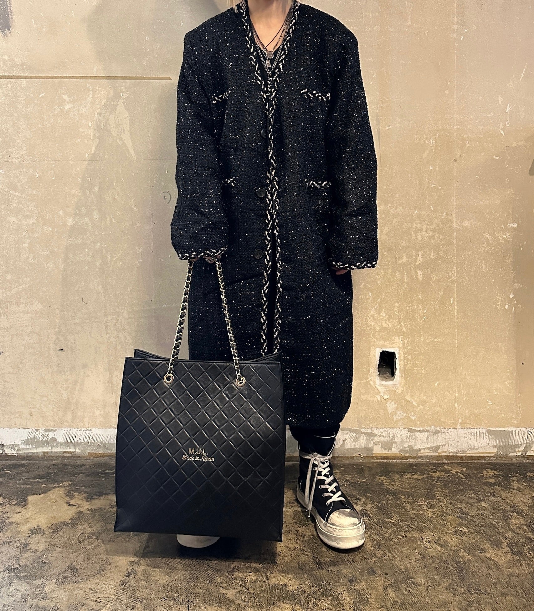 【M.U.L. 2026.3】SHOPPER 40 - BLACK QUILTING EMBOSS SERIES - Champdelarose