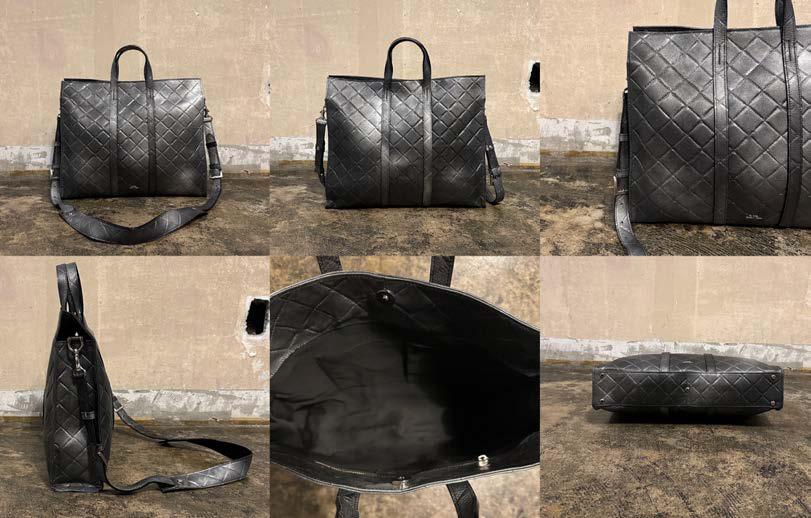 【M.U.L. 2026.3】SQUARE TOTE M - BLACK SILVER COATING - Champdelarose