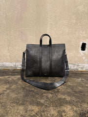 【M.U.L. 2026.3】SQUARE TOTE M - BLACK SILVER COATING - Champdelarose