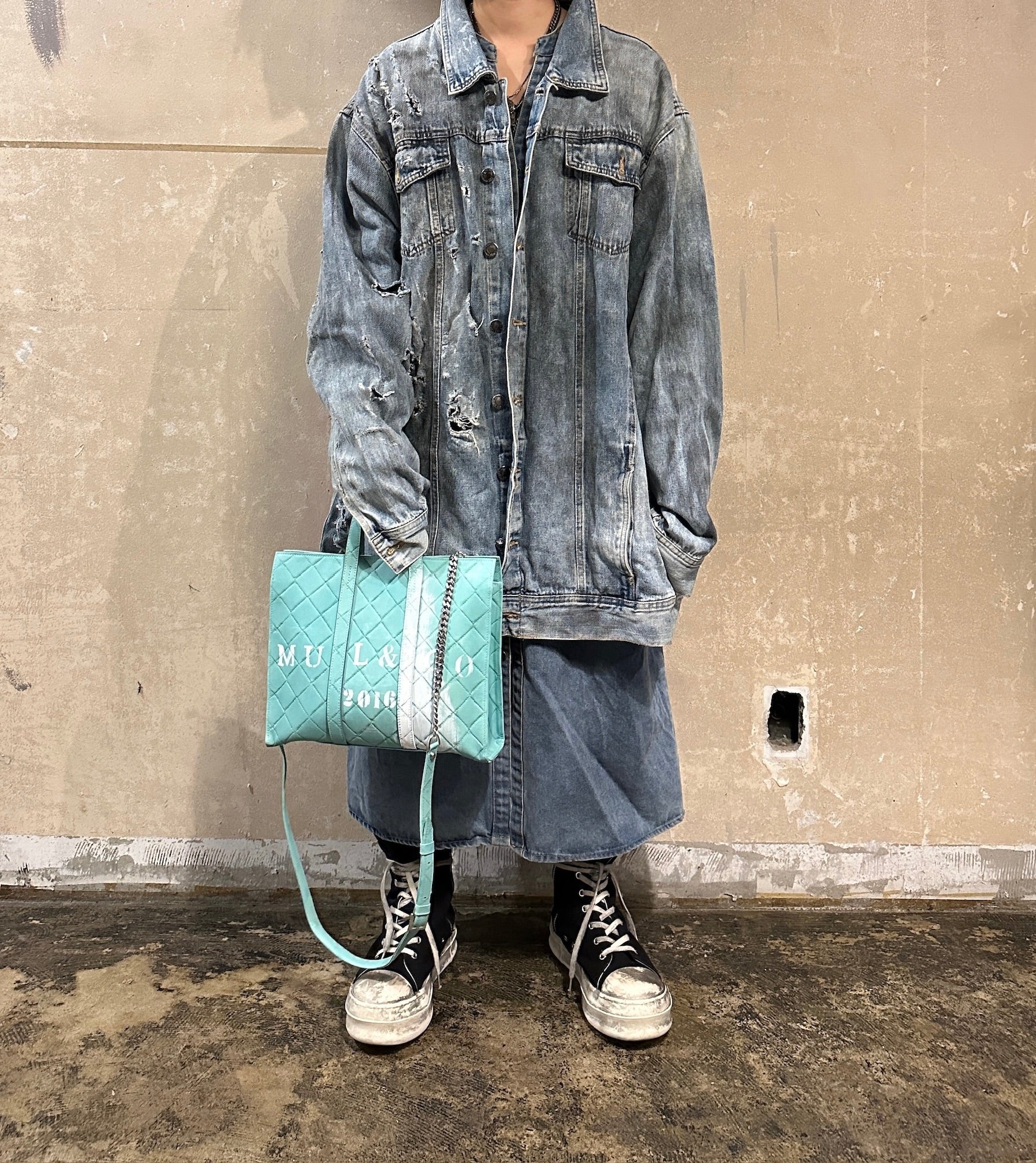 【M.U.L. 2026.3】SQUARE TOTE S - 淡青緑 - Champdelarose
