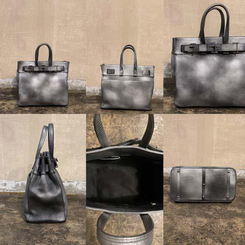 【M.U.L. 2026.3】STUD TOTE M with KEY STRAP - BLACK SILVER COATING - Champdelarose