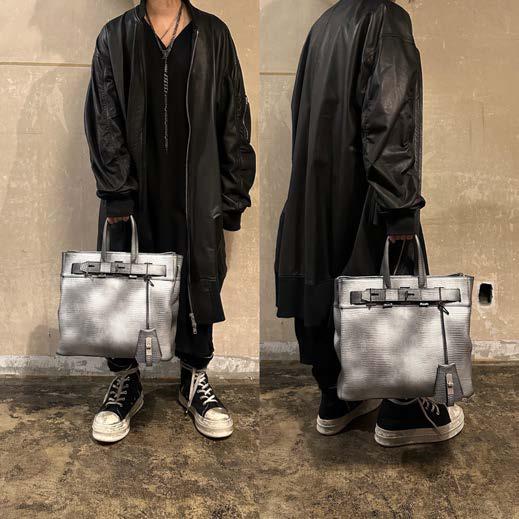 【M.U.L. 2026.3】STUD TOTE M with KEY STRAP - BLACK SILVER COATING - Champdelarose