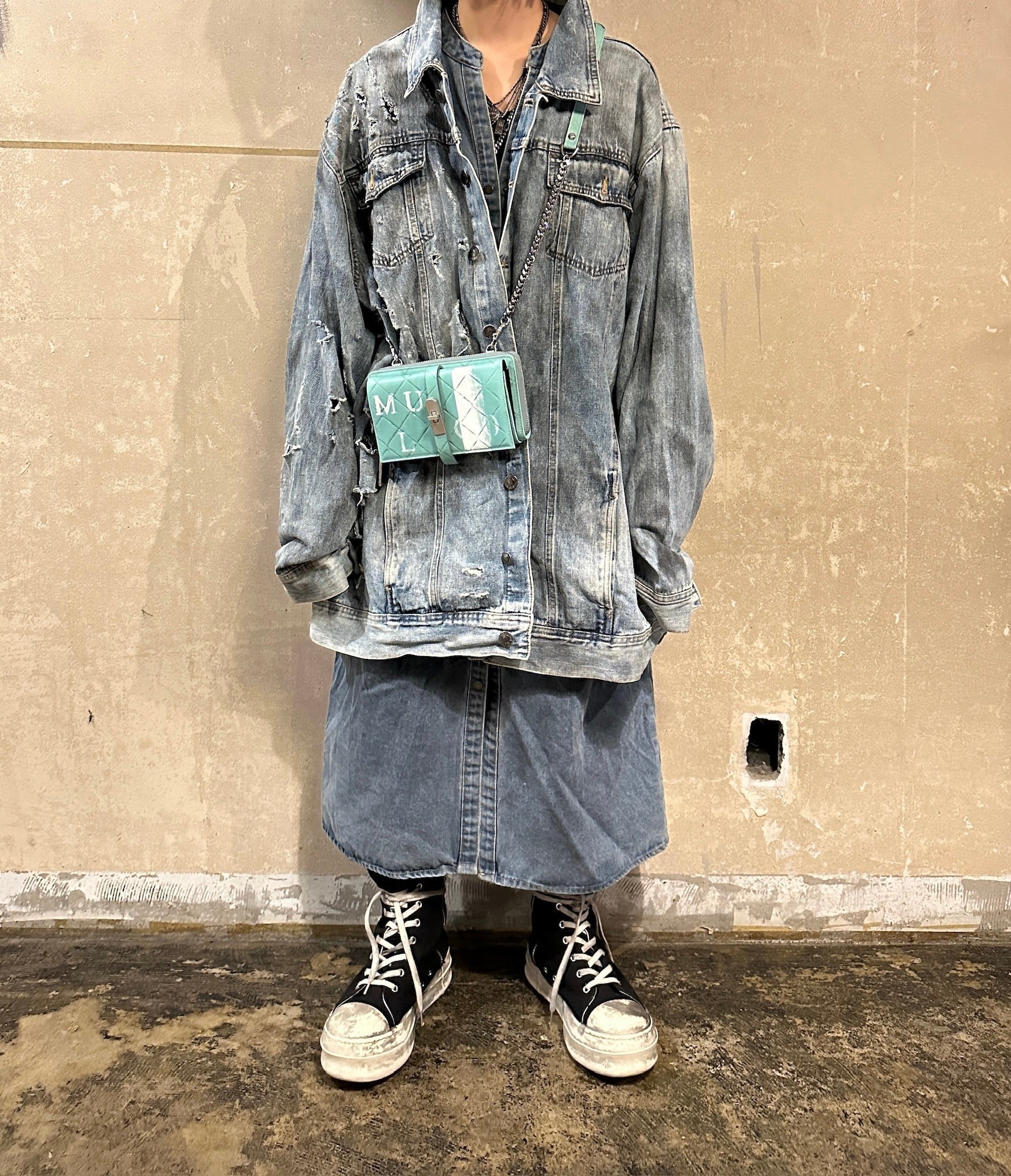 【M.U.L. 2026.3】WALLET SHOULDER - 淡青緑 - Champdelarose