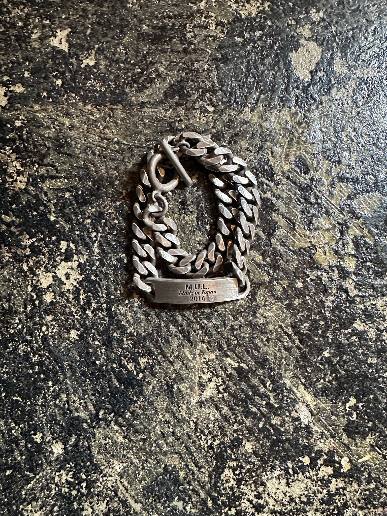 【M.U.L. ACCESSORY Vol.3】MULA117 ダイヤモンドプレート ダブルBチェーンブレスレット - Champdelarose