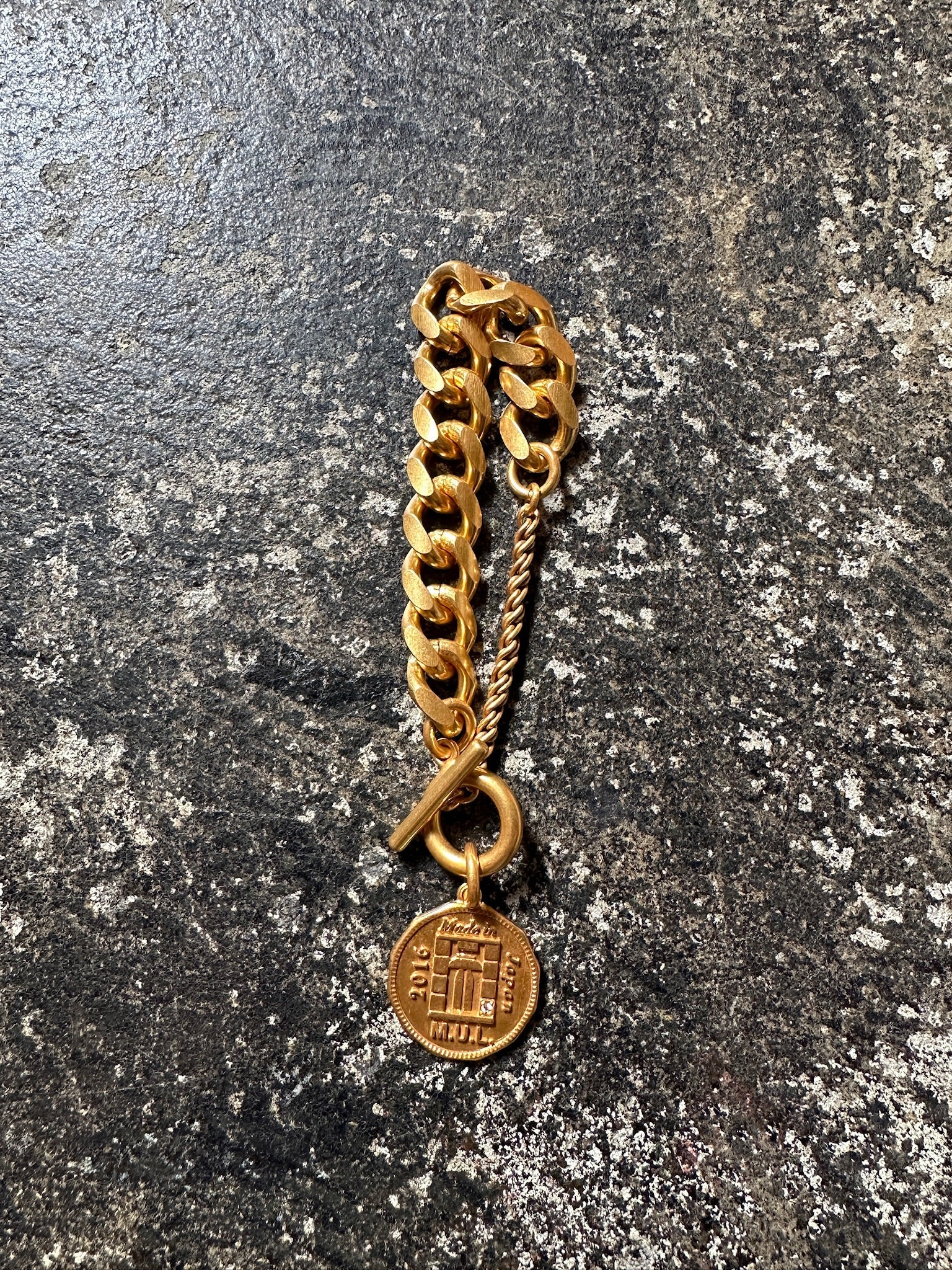 【M.U.L. ACCESSORY Vol.3】MULA232 ダイヤモンドコイン マンテルCチェーンブレスレット - Champdelarose
