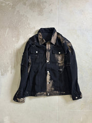 【M.U.L. Apparel Collection】脱色BLACK DENIM JACKET - Champdelarose