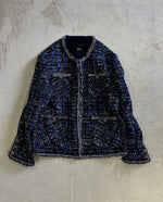 【M.U.L. Apparel Collection】BLUE TWEED JACKET - Champdelarose