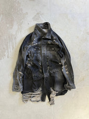 【M.U.L. Apparel Collection】DAMAGE DENIM JACKET - Champdelarose