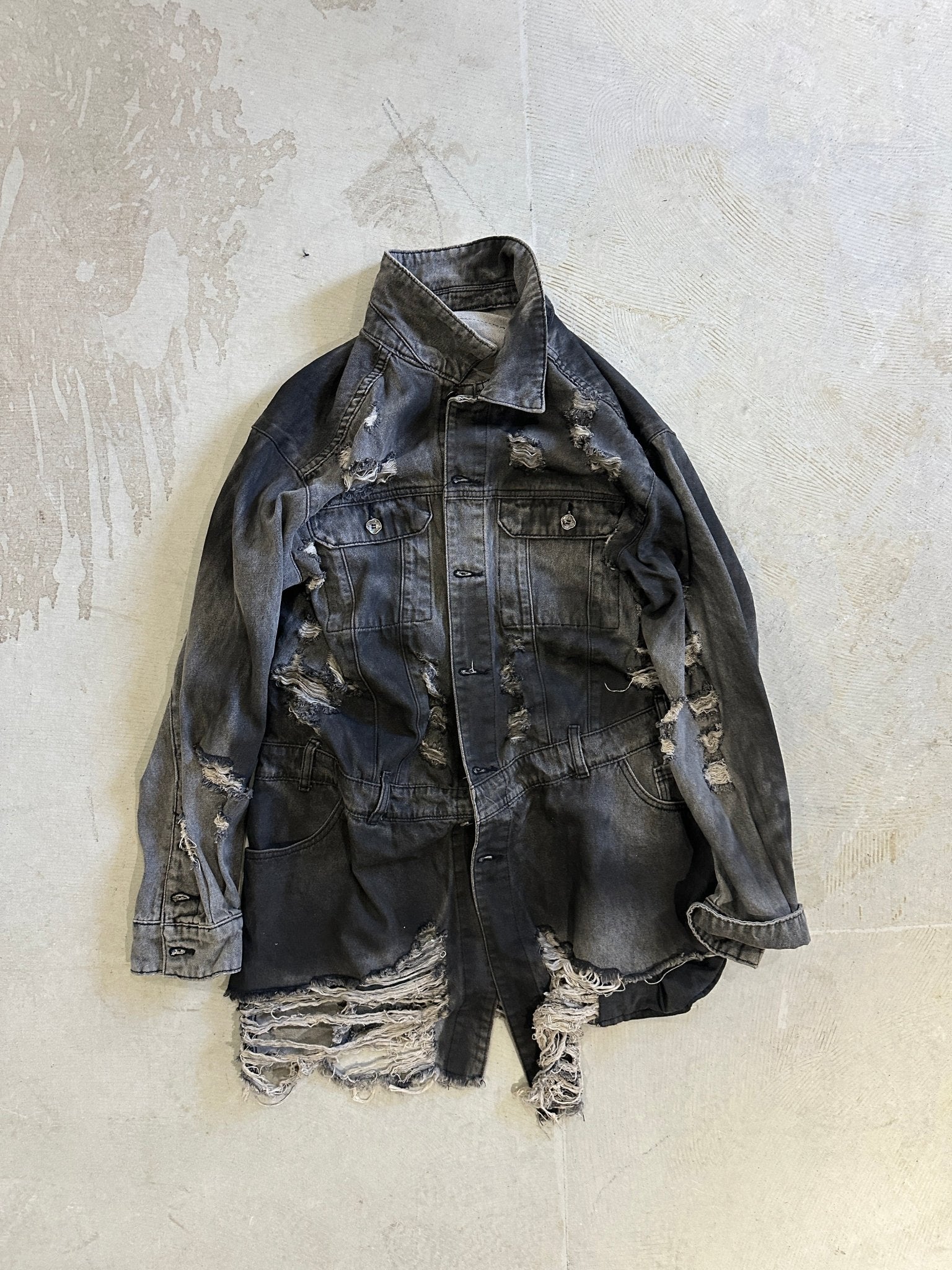 【M.U.L. Apparel Collection】DAMAGE DENIM JACKET - Champdelarose
