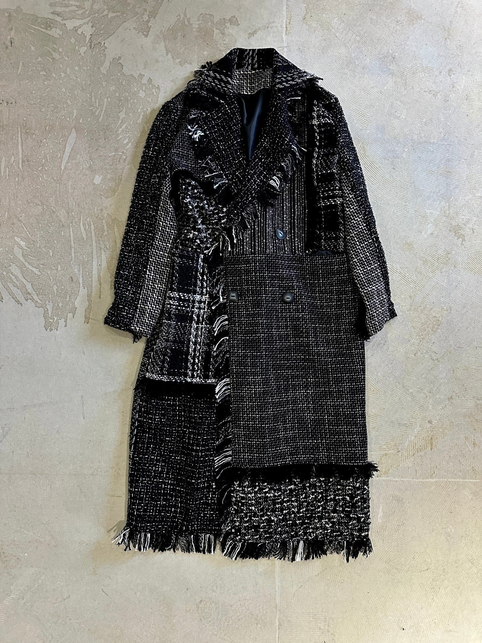 【M.U.L. Apparel Collection】PATCHWORK TWEED COAT - Champdelarose