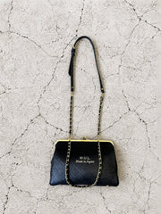 【M.U.L GAMAGUCHI】GAMAGUCHI WIDE 2WAY SHOULDER - Black キルティング型押し - Champdelarose