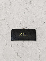 【M.U.L GAMAGUCHI】TWIN ORB LONG WALLET - Black キルティング型押し - Champdelarose