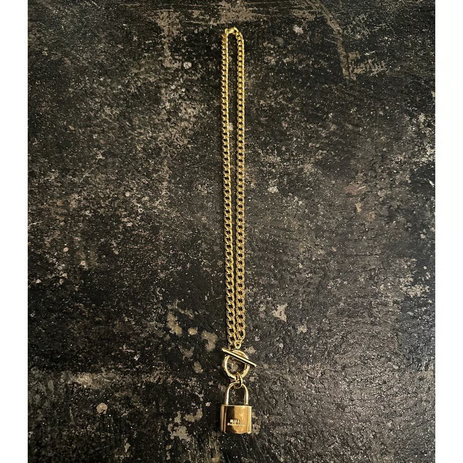 【M.U.L. jewelry】Vチェーン南京錠マンテルネックレス-48 - Champdelarose