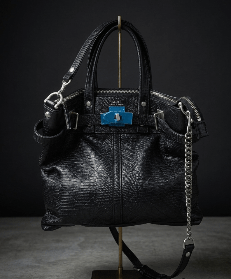 【M.U.L.】ヘルメットバックS チェーンショルダー リザード×キルティング型押し - Champdelarose