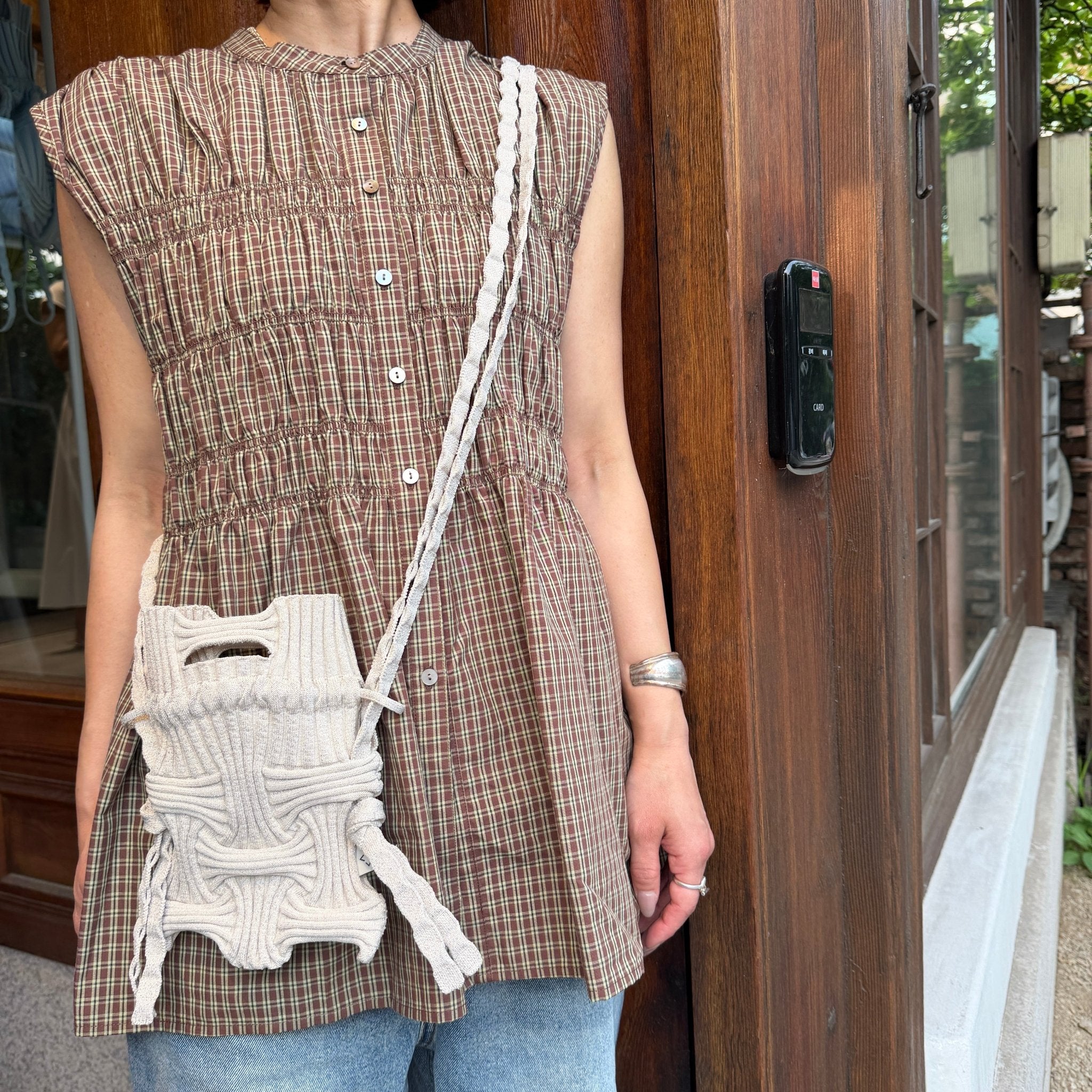 【PLEATS MAMA】MINI CROSS BOW BAG - Champdelarose
