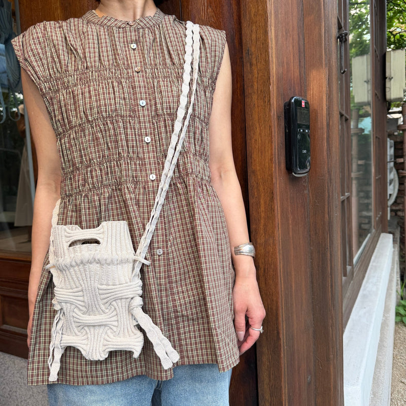 【PLEATS MAMA】MINI CROSS BOW BAG - Champdelarose