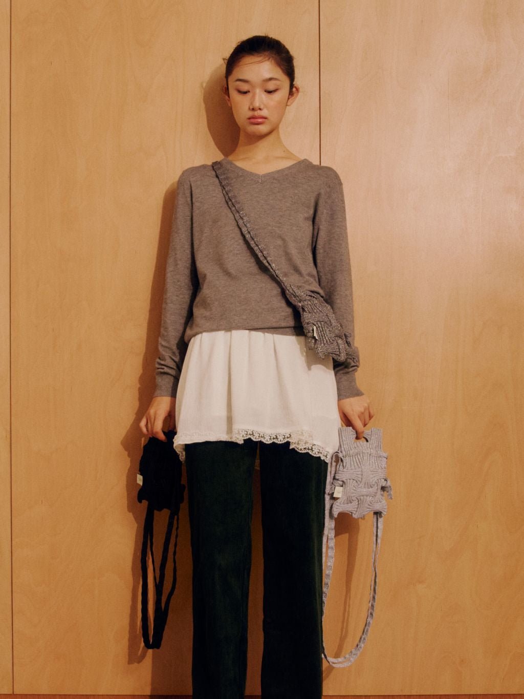 【PLEATS MAMA】MINI CROSS BOW BAG - Champdelarose