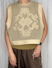 【PRIORITY 2026 late summer】アイレットレースメッシュタンク - Champdelarose