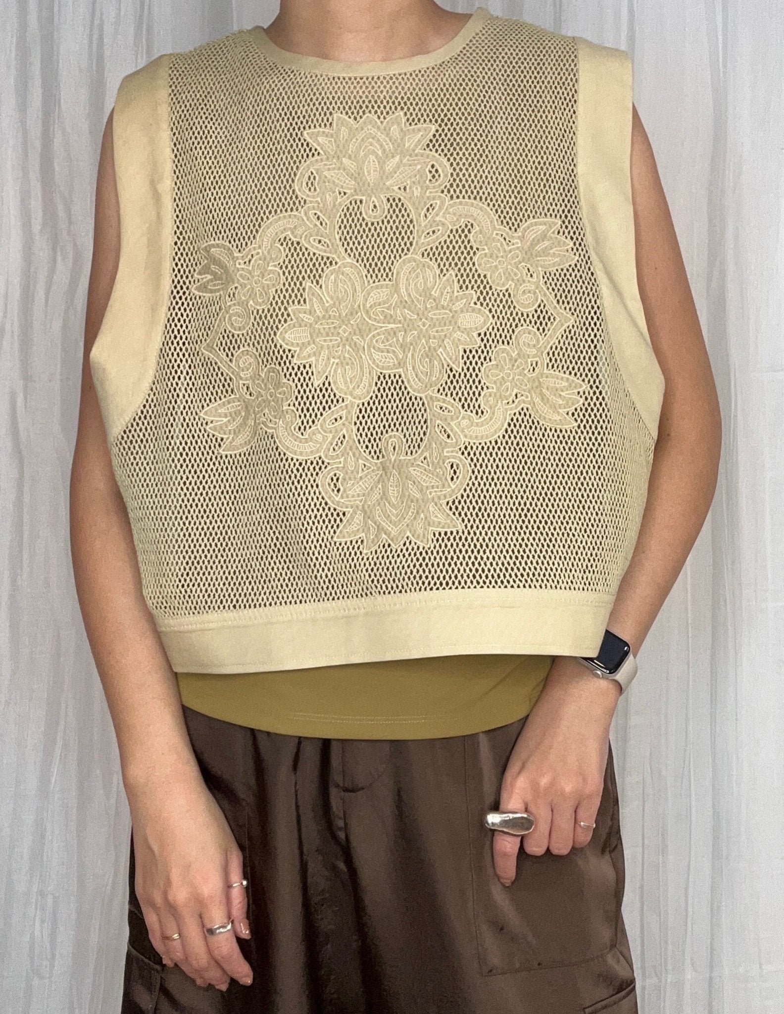 【PRIORITY 2026 late summer】アイレットレースメッシュタンク - Champdelarose
