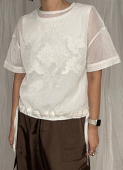 【PRIORITY 2026 late summer】アイレットレースメッシュT - Champdelarose