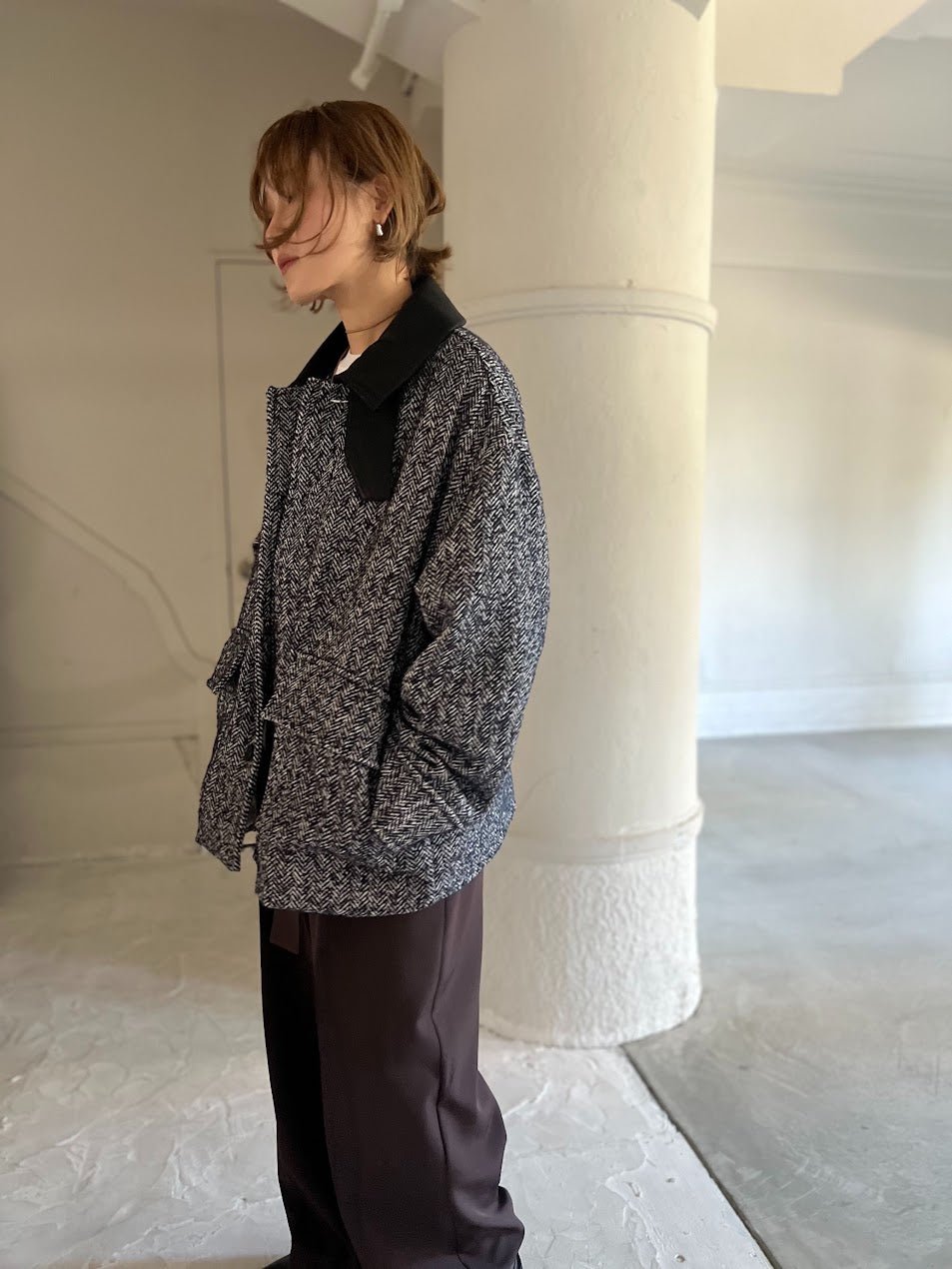 【PRIORITY 2026 winter】ヘリンボーンツイードジャケット - Champdelarose