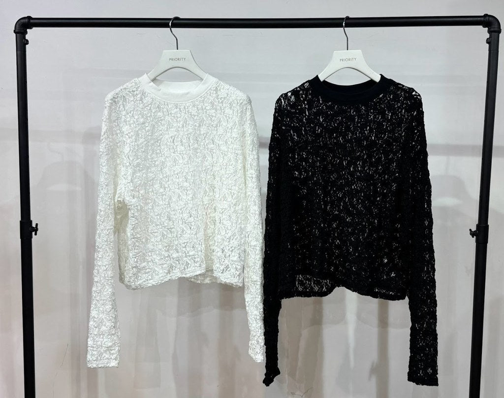【PRIORITY 2027 SPRING】コットンレースロンT - 2月中旬頃発送 - Champdelarose
