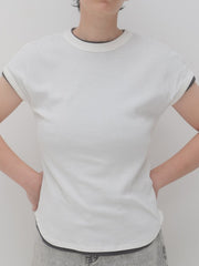 Restock！【YENN 2026 SPRING】SHORT SLEEVE RIB TEE - Champdelarose