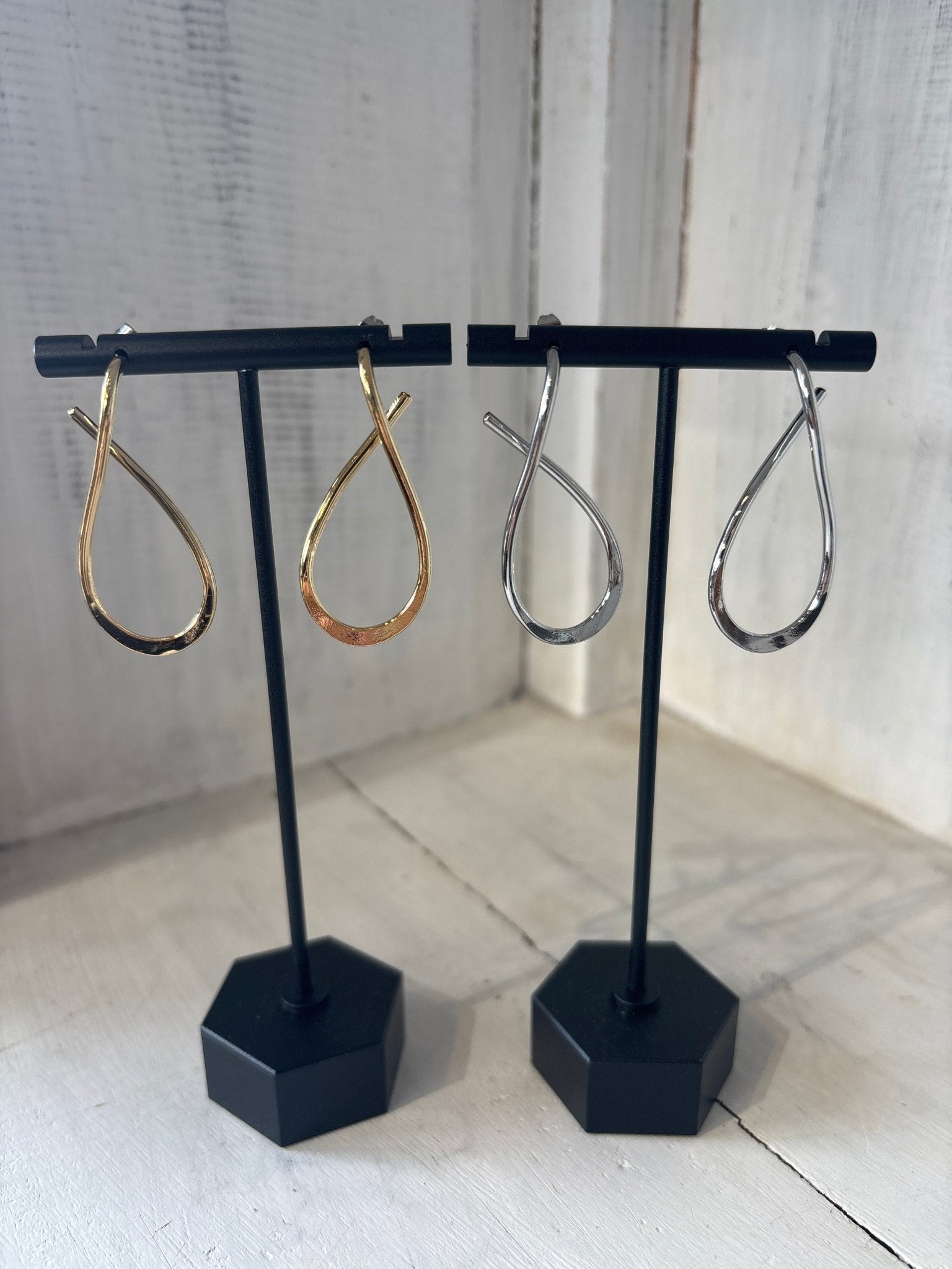 【SALON】curved line design pierce＆earring - Champdelarose