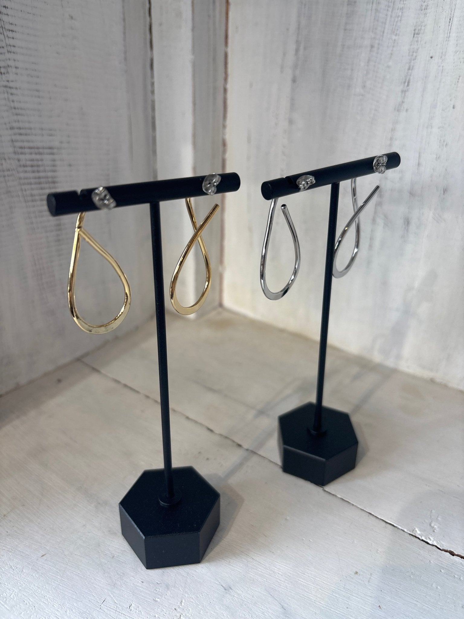 【SALON】curved line design pierce＆earring - Champdelarose