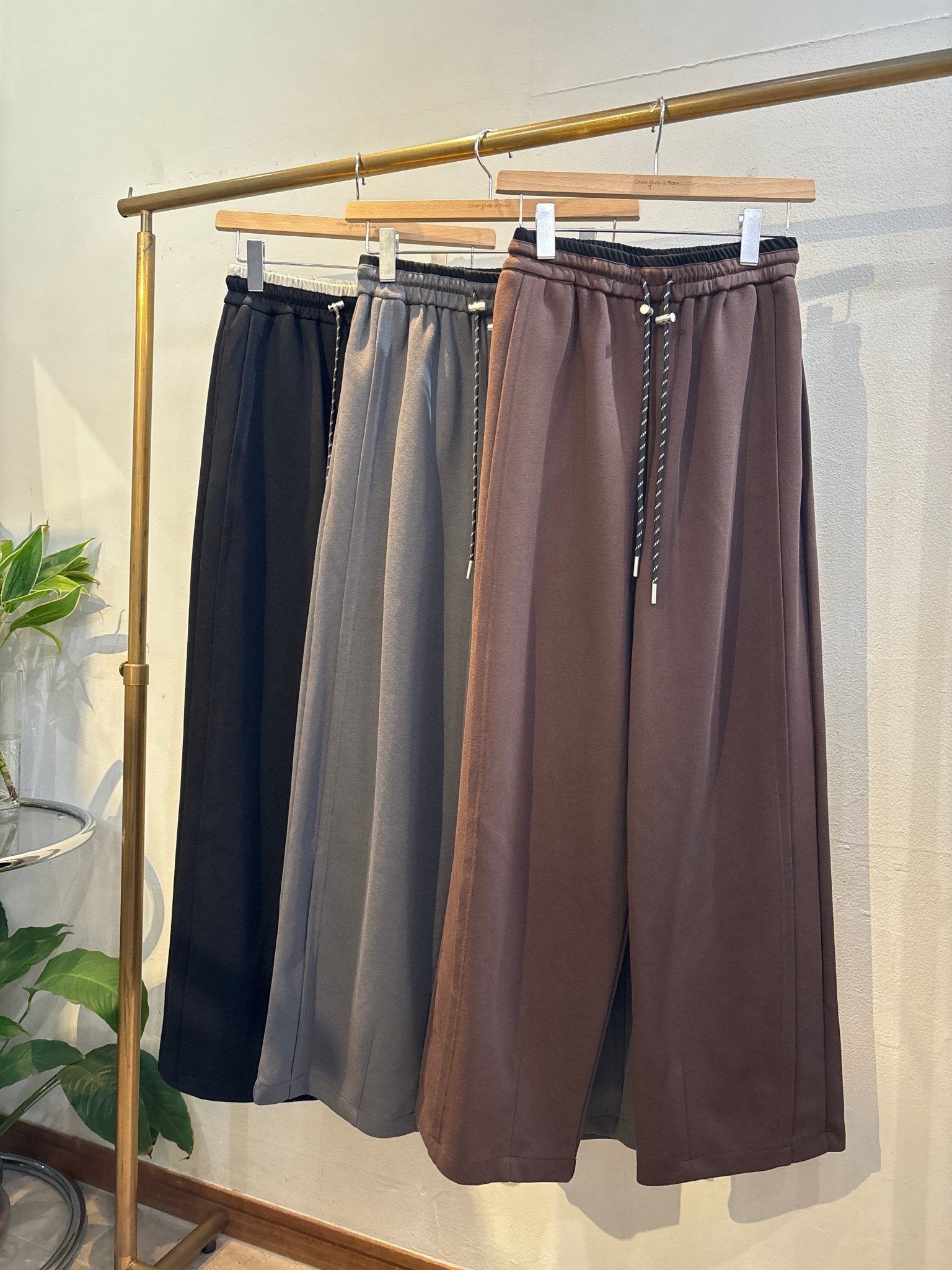 【select】サイド比翼スウェットワイドパンツ - Champdelarose