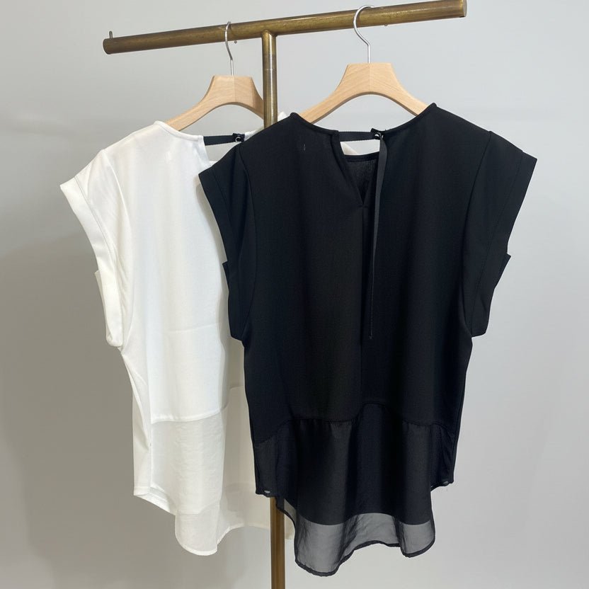 【select】カットジョーゼットミックスロゴTEE - Champdelarose